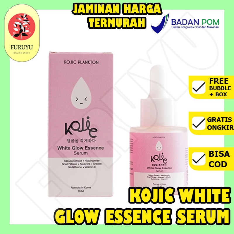 Serum Cream mencerahkan Menyamarkan Meratakan Menenangkan Melembabkan Mencegah tanda tanda Penuaan Kerutan Noda kusam Kemerahan Dark Spot Kojic Plankton White Glow Essence Serum Ampuh Original BPOM