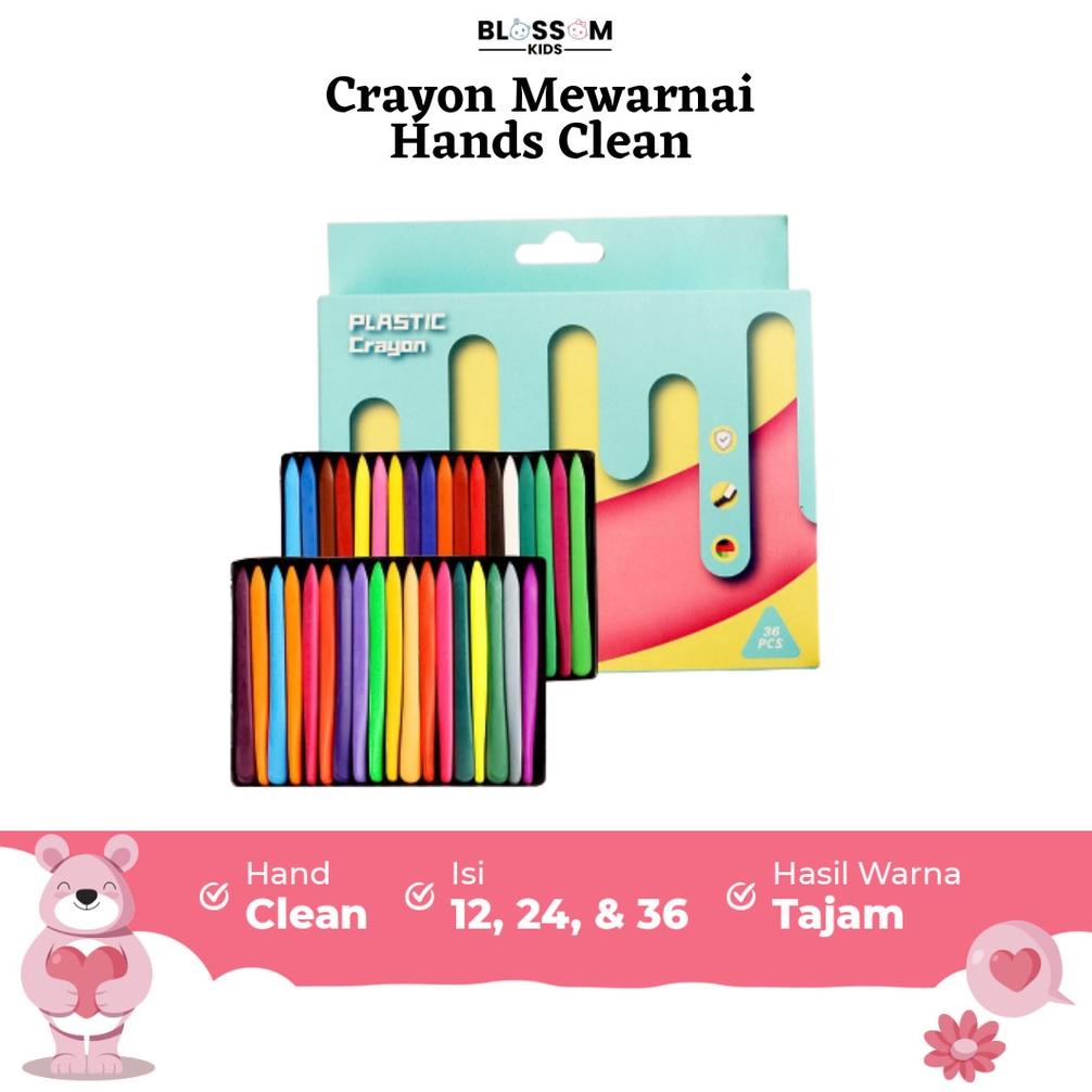 

5.5 FLASH SALE Crayon Anak Hands Clean Non Toxic Anti Air Tidak Membekas Di Tangan - Blossom Kids