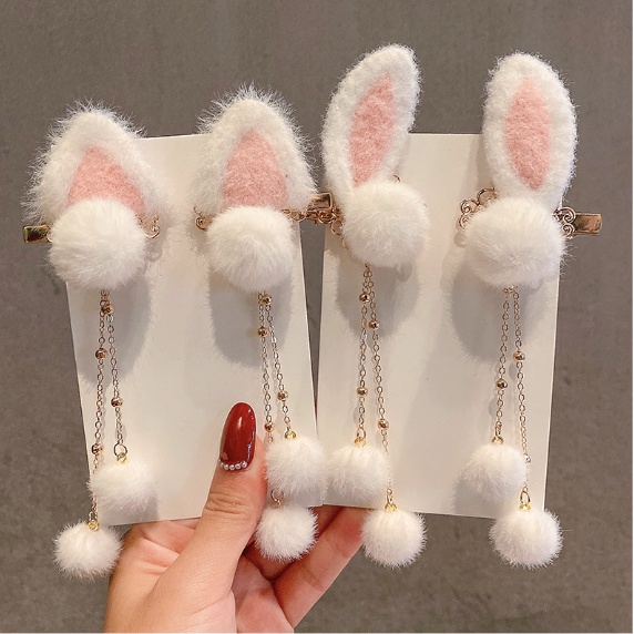 babyfit jepit rambut telinga bulu bulu 3d aksesoris rambut anak perempuan import yy-0314