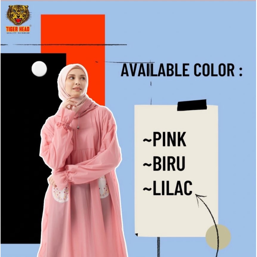 FELWINSHOP Jas Hujan Gamis Wanita Medira Rain City