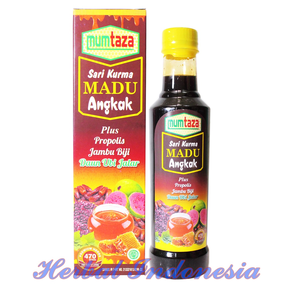 MUMTAZA - SARI KURMA MADU ANGKAK PLUS PROPOLIS, JAMBU BIJI, DAUN UBI JALAR 470GR