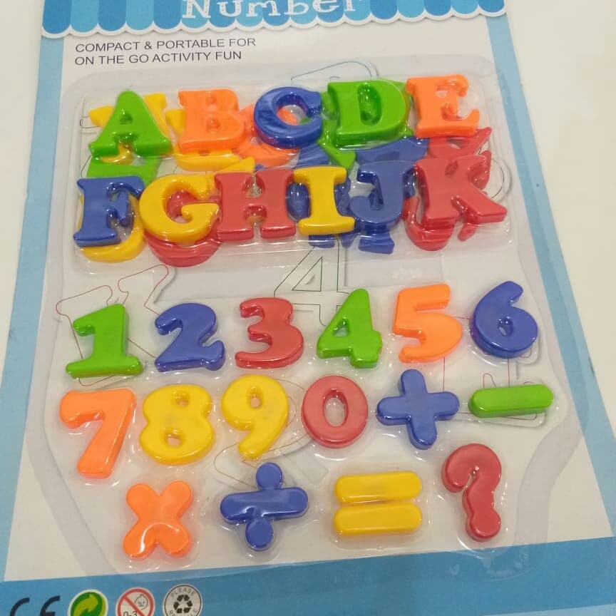 MAINAN HURUF DAN ANGKA MAGNET MAGNETIC ABC LETTER NUMBER QJ5562