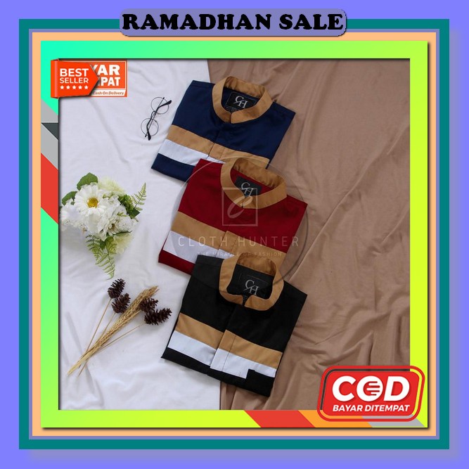 Baju Koko Pria Lengan Pendek 3/4 Bahan Katun Mikro Polos Warna Hijau Mint Ukuran M L Xl Dewasa Remaj