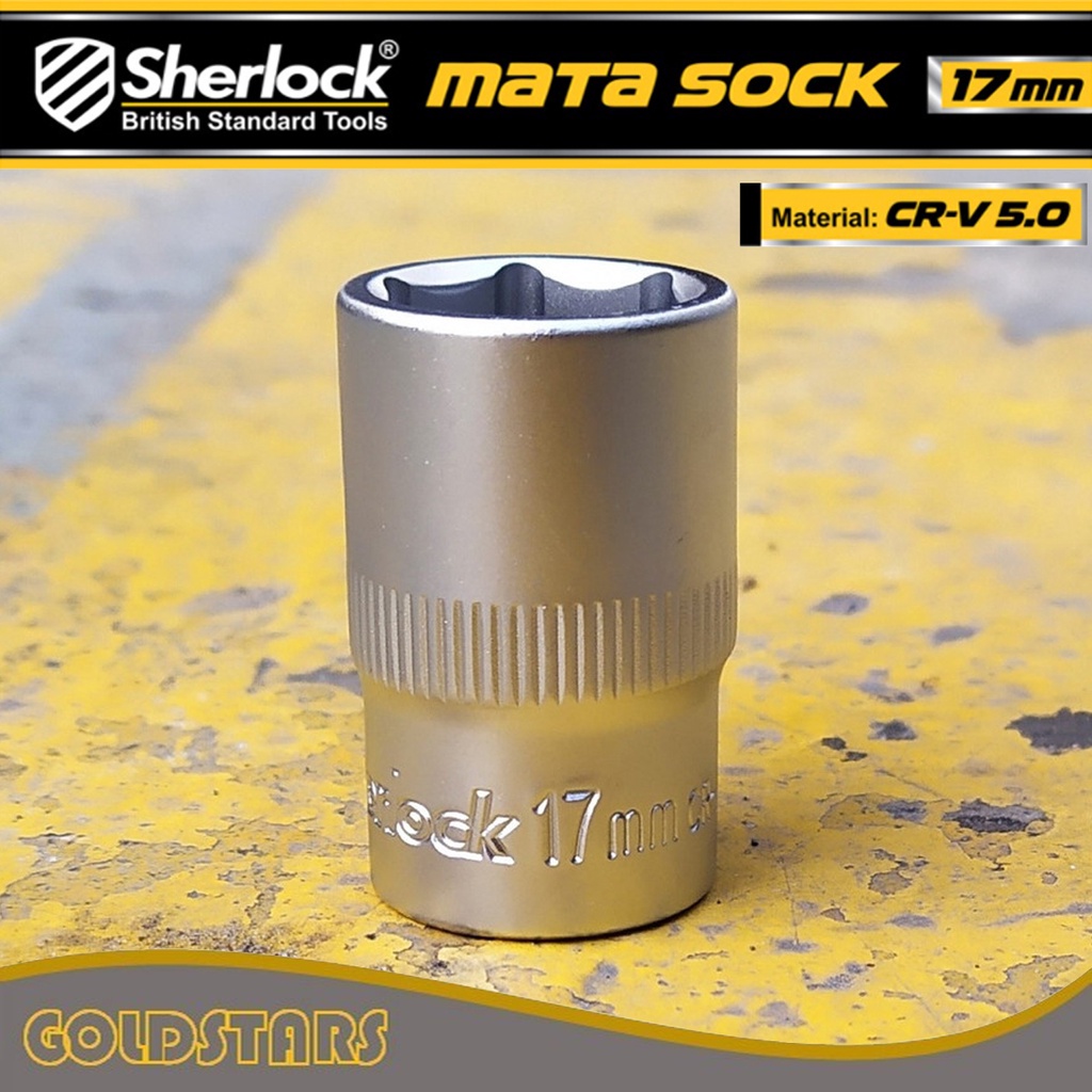 Kunci Shock 17 mm 6 PT Original Sherlock Mata Sok/Sock 1/2 inch