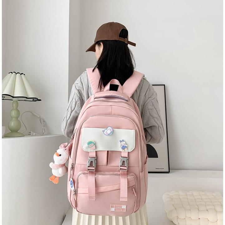 tas ransel sekolah anak perempuan remaja dewasa pink kelinci lucu
