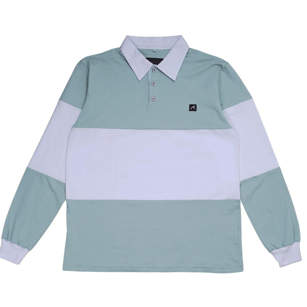 RECOMENDED Spellbind Vintage Rugby Polo Shirt - Aqua Haze