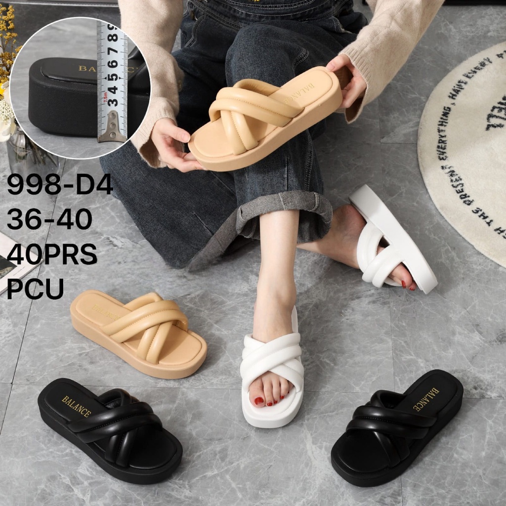 Original Balance 998-D4 Sandal  Selop Premium Wanita Karet Jelly Tebal Sol Rubber Empuk Elastik Terbaru Terlaris Import