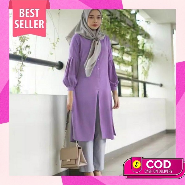 [Ainafashion] Jaiko Long Tunik-Tunik Jumbo Polos-Tunik Wanita Terbaru Tunik Wanita Terbaru 2023 Keki