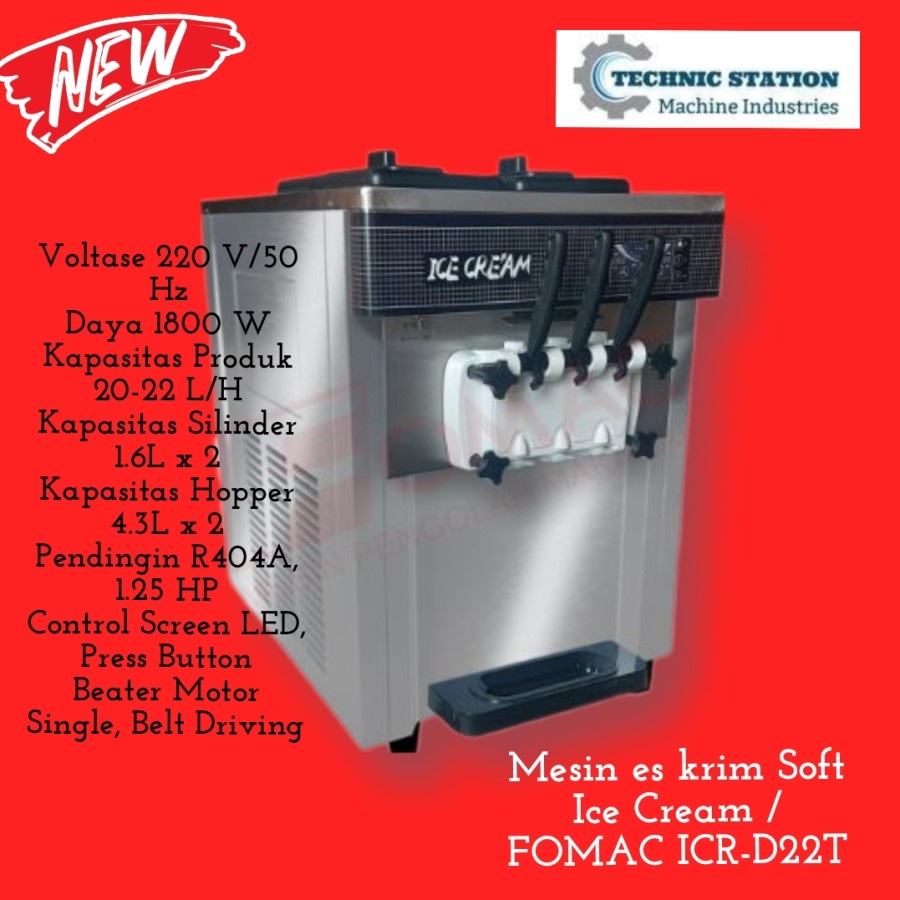 Mesin Es Krim Soft Ice Cream / ICR-D22T FOMAC
