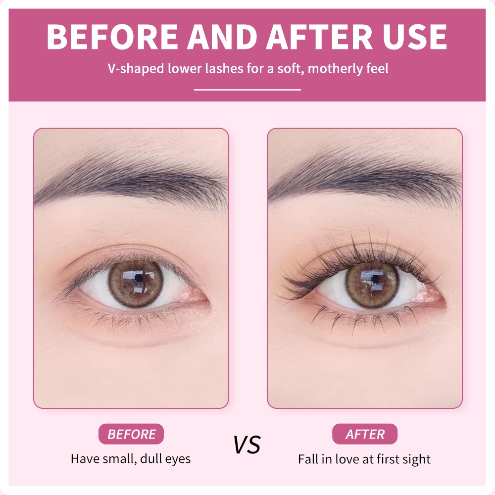 MAGEFY Motherly Feel V-Shaped Bulu Mata Palsu 3D Natural Curly Lembut Bulu Mata Eyelash Extension Tanam Premium Bulu Mata 7349