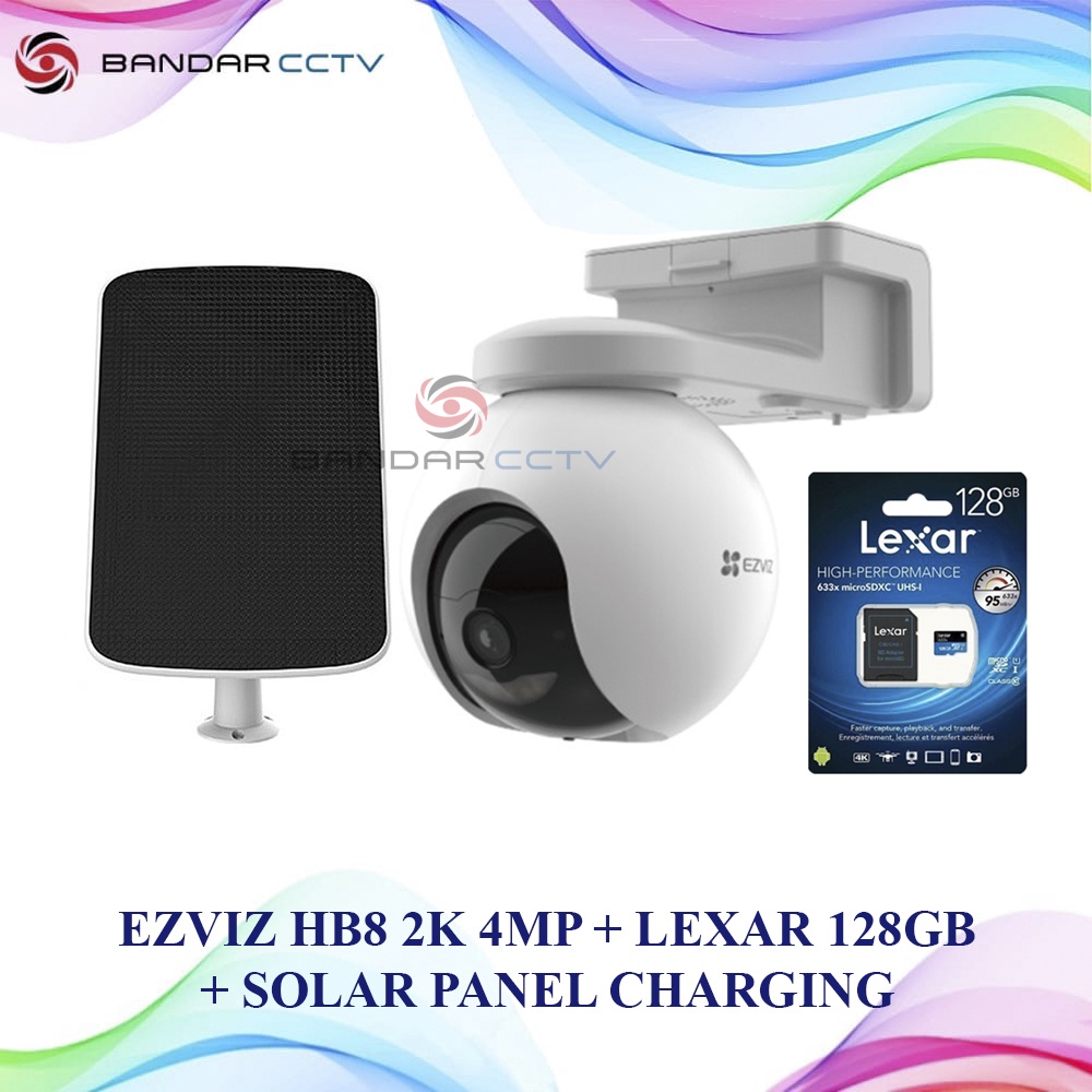 EZVIZ HB8 4MP 2K PLUS SOLAR PANEL CHARGING