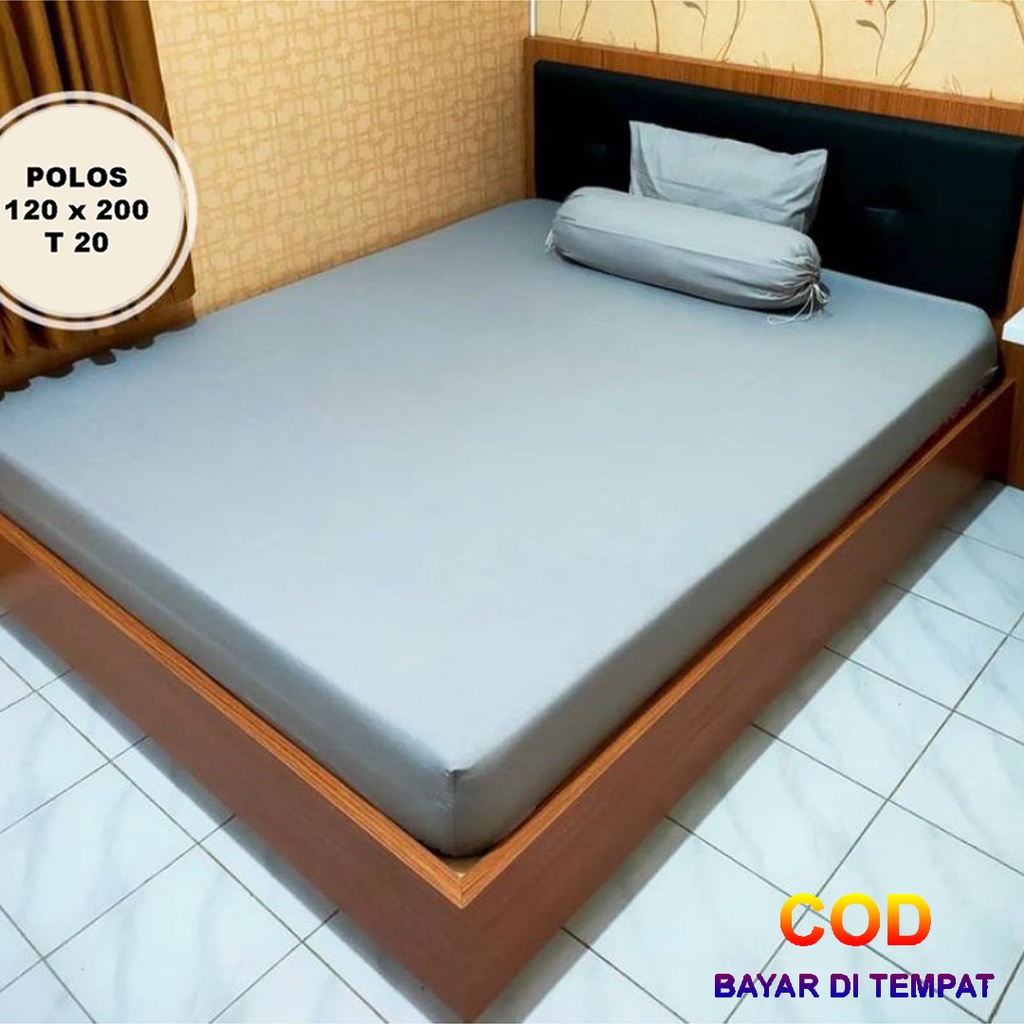 ✅COD Set Sprei Seprei 120x200 Dan 2 Sarung Bantal Guling Homemade Katun Embos Aneka Warna Polos Dekorasi Kamar Perlengkapan Rumah