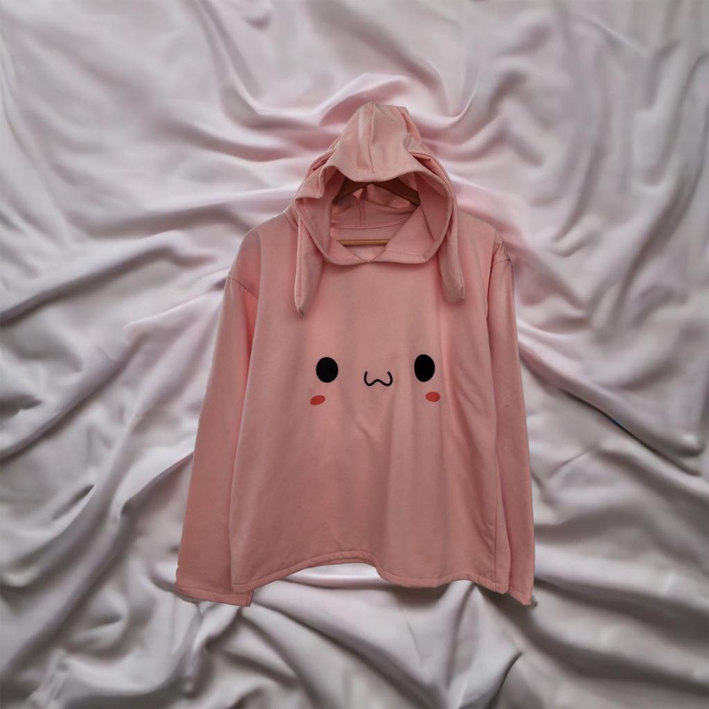 SWEATER HOODIE RABBIT - SWEATSHIRT LUCU BAHAN NYAMAN DAN LEMBUT KOREANSTYLE