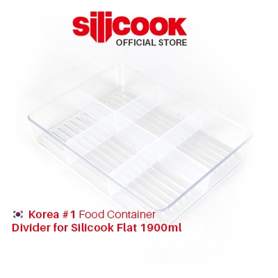 Silicook Korea Divider Food Container Flat 1900ml