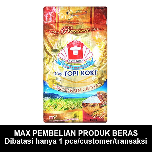 TOPI KOKI BERAS PREMIUM LONG GRAIN CRYSTAL 10 KG