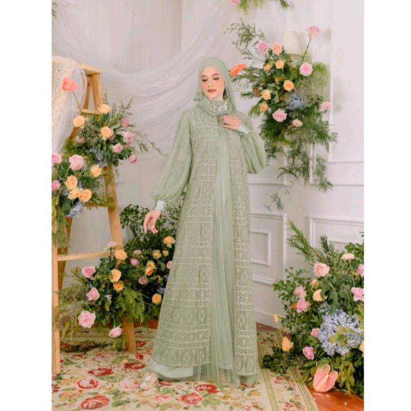 Aurelia Dress Sage Green by AINAYYA