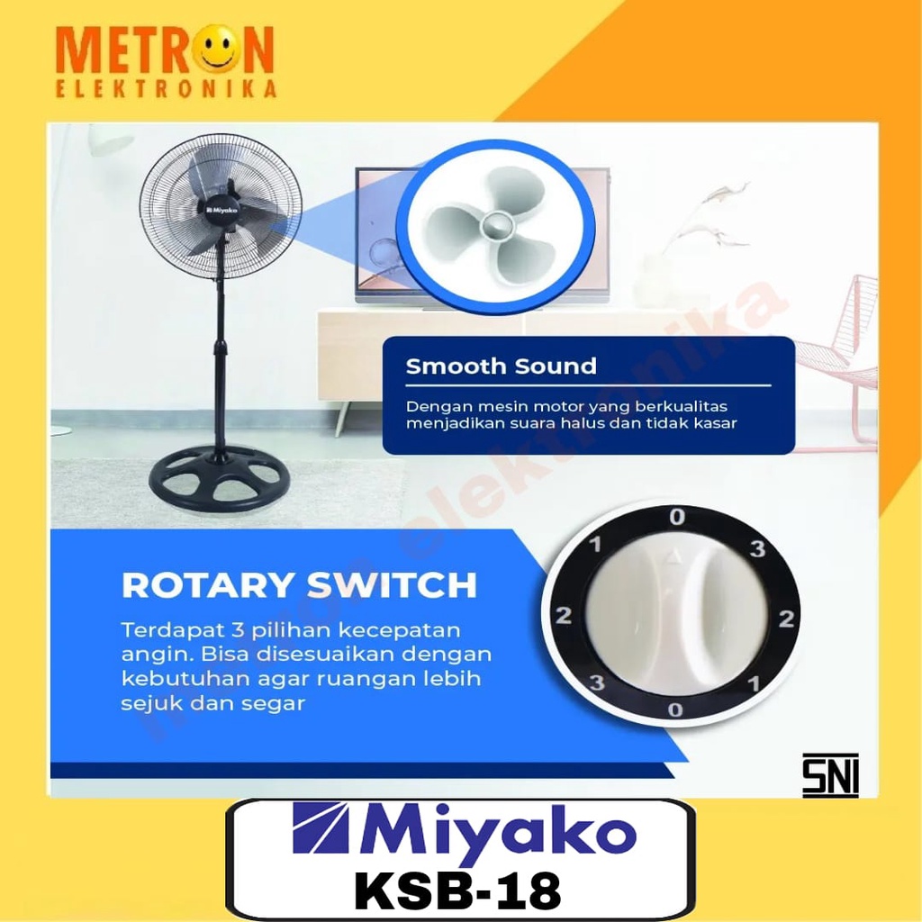 MIYAKO KSB 18 / STAND FAN 18&quot; / KIPAS ANGIN BERDIRI 18 IN / KSB18