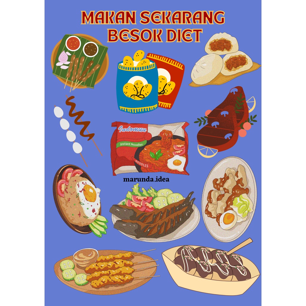 

STICKER JURNAL SCRAPBOOK DIARY LUCU ESTETIK AESTHETIC STIKER IMUT UKURAN A6