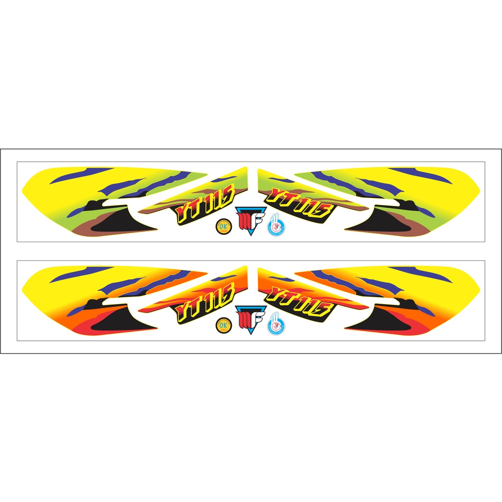 STRIPING YAMAHA YT115 LIS STKER VARIASI KUNING