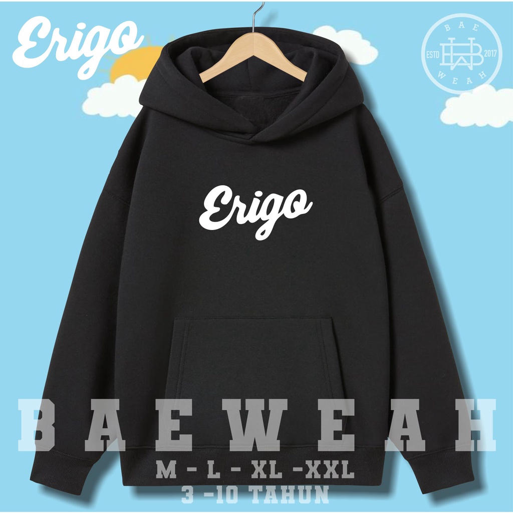 ERRIGO- Sweater Hoodie anak 5-10THN Laki-laki perempuan LOGO simple FLEECE TEBAL