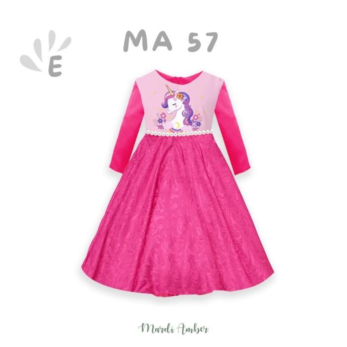 Dress Frozen Elsa, Unicorn Lengan Panjang Anak Perempuan Impor Gamis