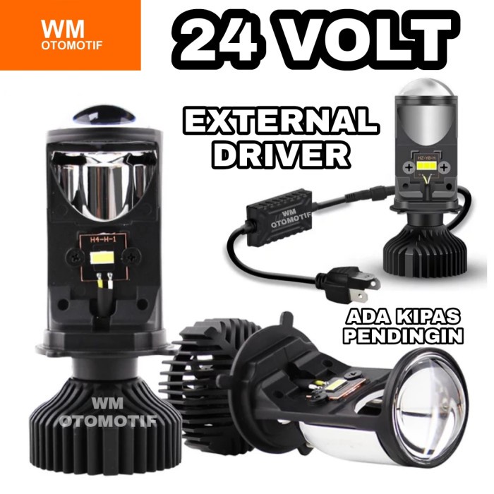Lampu Led Utama 24 Volt Projector Depan H4 Truk Bus Kipas Jauh Dekat