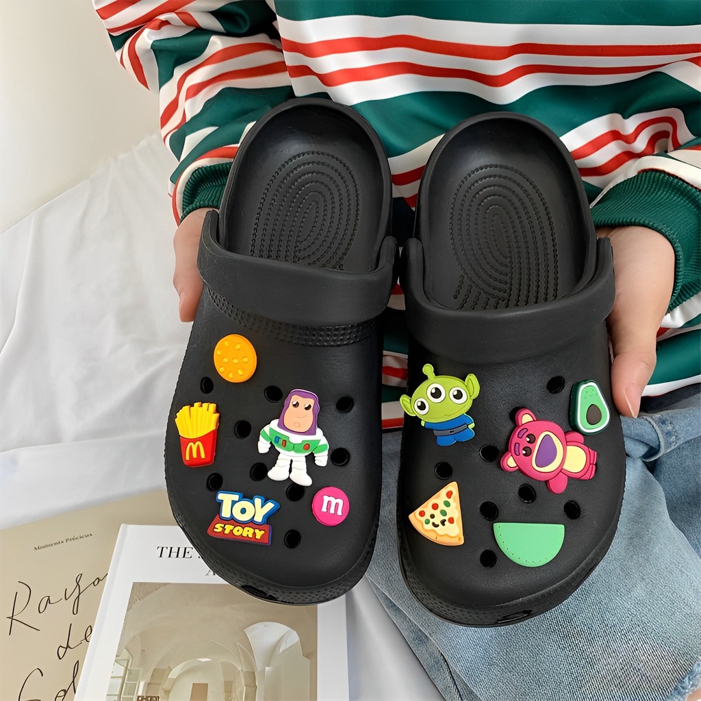 hot sale terbaru muzy sandal lubang sandal wanita sandal rumah sandal tali belakang sandal slop