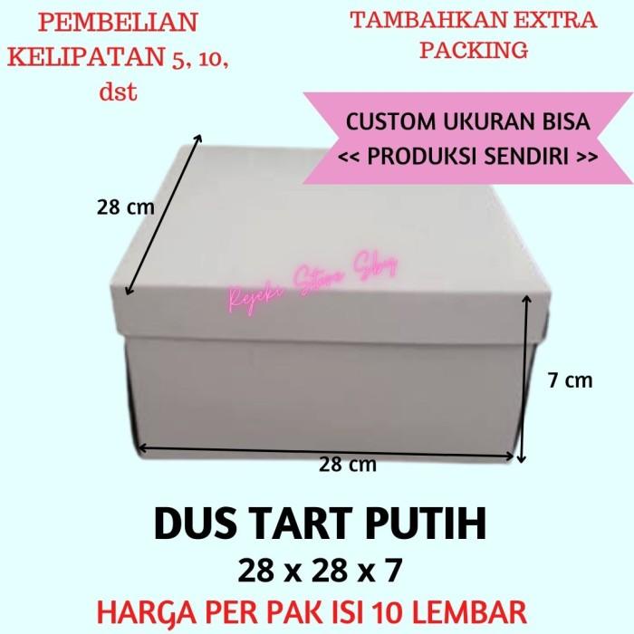 

Dus Tart Putih Polos 28 X 28 X 7 - Dus Kue / Kotak Nasi