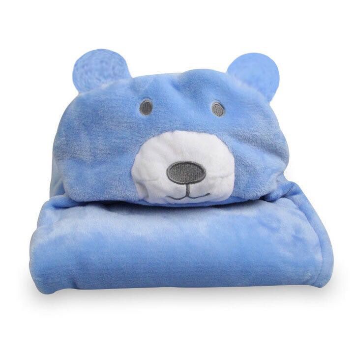 Selimut Bayi Topi Boneka / Selimut Bayi Karakter Fleece-Bear 3D