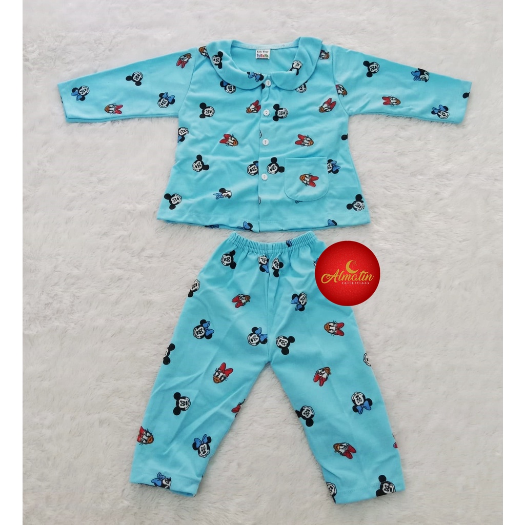 Setelan panjang bayi/Piyama anak perempuan/Baju bayi motif micky mouse