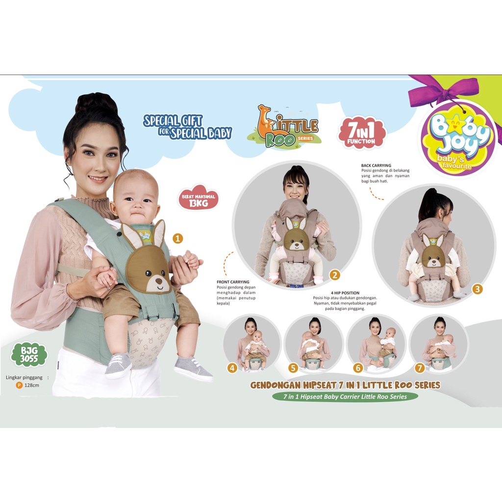 Gendongan Bayi Depan Hipseat Hip Seat Baby Joy Giraffe Series BJG 3047 /  Little Roo BJG3055