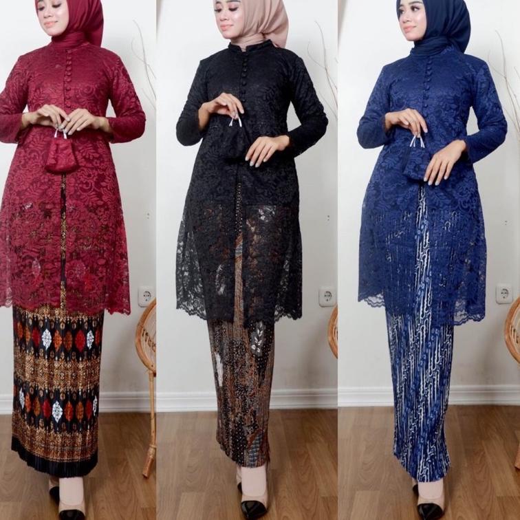 STOK TERBATAS SET TUNIK BURKAT KANCING SERIBU/KEBAYA/KEBAYA BURKAT/SET TUNIK/KEBAYA SET/aKebaya kond