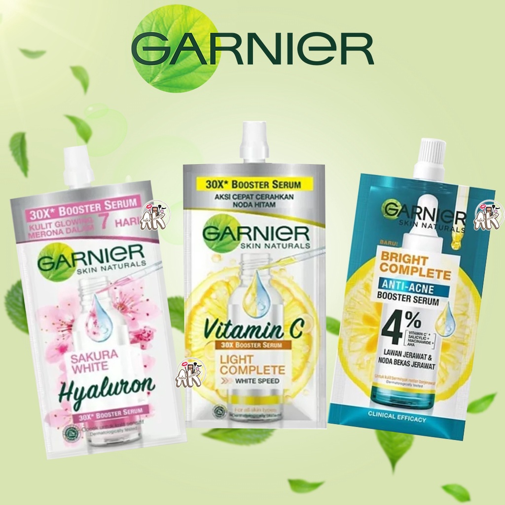 GARNIER LIGHT COMPLETE-VITAMIN C 30X BOOSTER / SAKURA WHITE HYALURON / ANTI ACNE BOOSTER SERUM TRAVEL SIZE 7.5ML