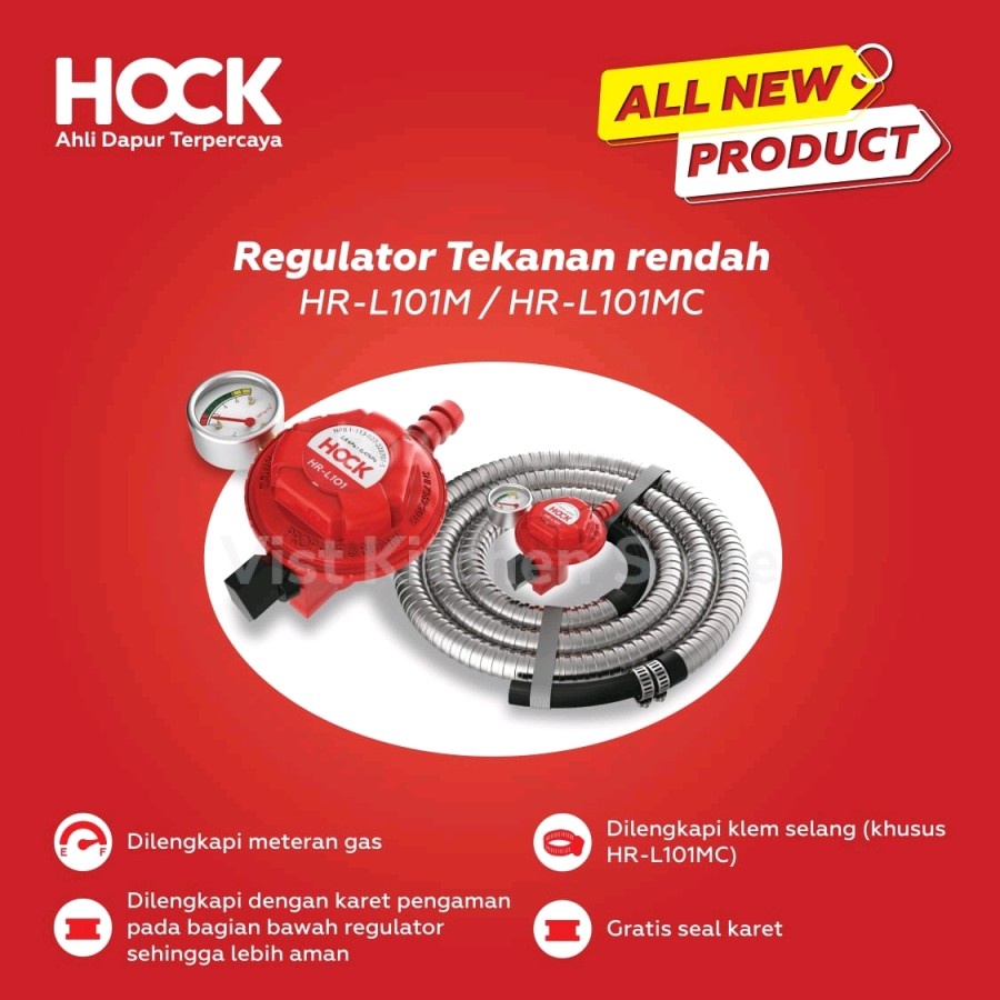 selang regulator gas hock HR-L101MC / hock selang paket low pressure