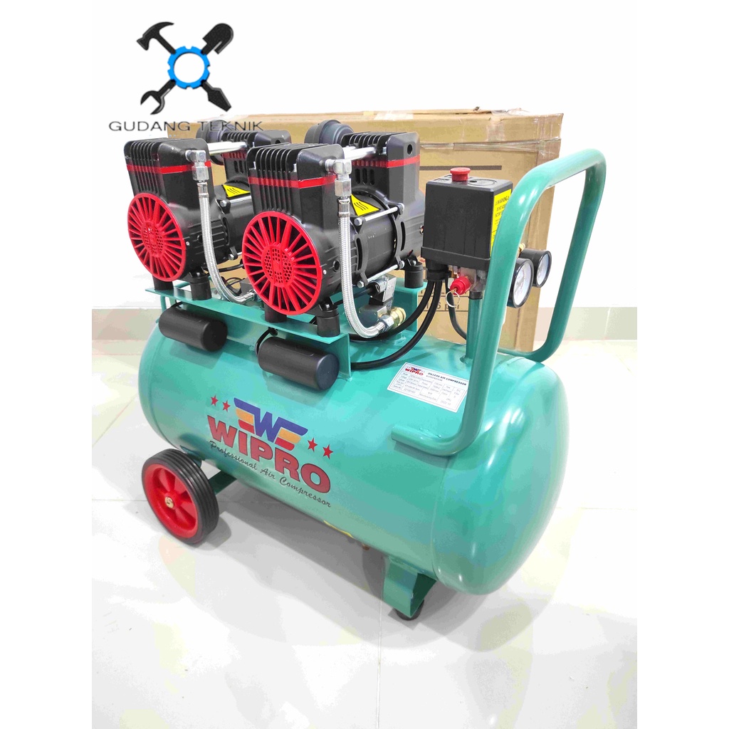 Kompresor Angin OILESS 50L WIPRO APOLLO 500 2Hp LISTRIK / Air Compressor Udara Tanpa Oli 50 Liter 500 2 Hp - Cpmpresor OIL LESS WIPRO