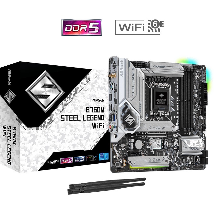 ASROCK B760M STEEL LEGEND WIFI (DDR5, Intel LGA 1700, Gen12, Gen13)