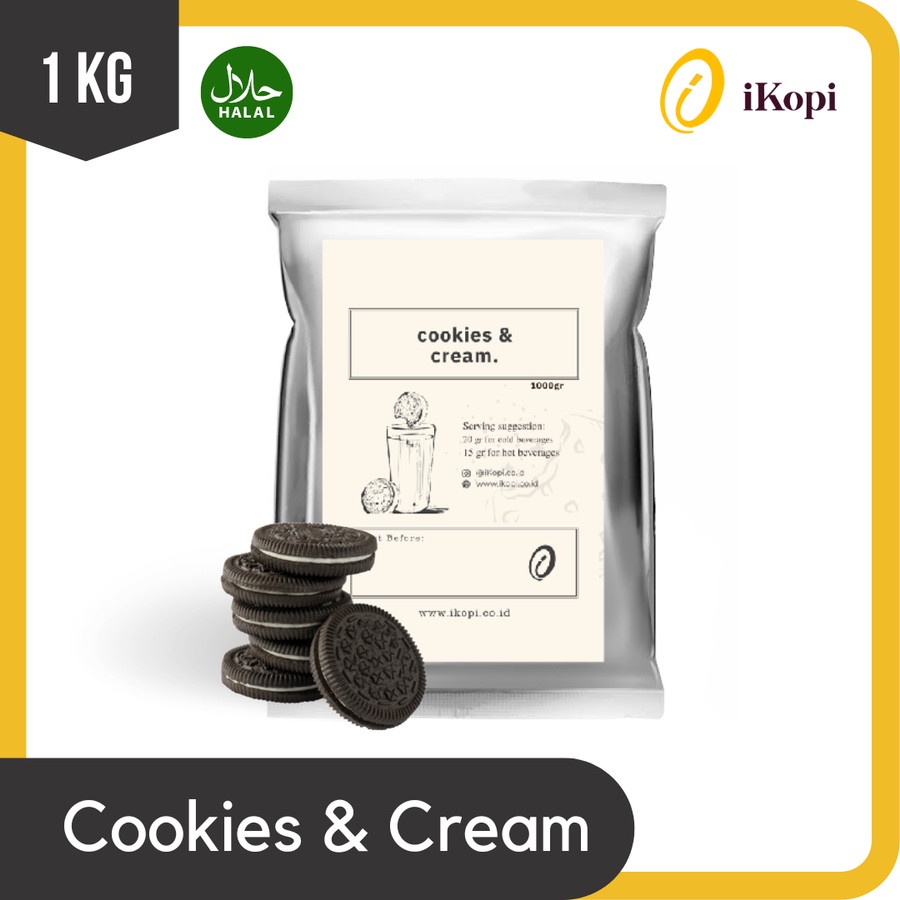 

Ikopi Powder Cookies & Cream | Bubuk Minuman Rasa Cookies & Cream 1 kg
