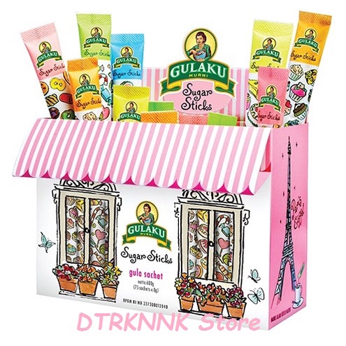 

GULAKU Sugar Sticks Gula Stik 75 Sachet @ 8gr ( PARIS / BALI )