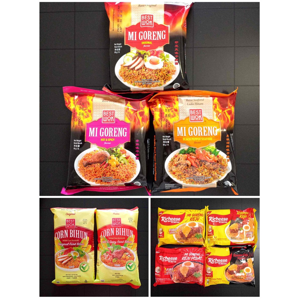 Best Wok Explodez Mi Goreng Mie Instan Richeese Richicken Corn Bihun Ramen Kuah Original Hot Spicy Black Pepper Seafood BestWok Instant Pedas Cheese Keju Lada Hitam 80gr 85gr Makanan Ringan level 0 3 5