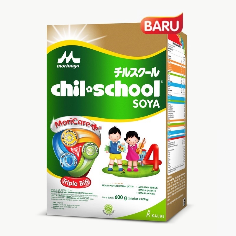 (EXP JUN 2026) Susu Chilschool Soya/Morinaga Chil School Soya Tahap 4 untuk anak usia di atas 3 tahu