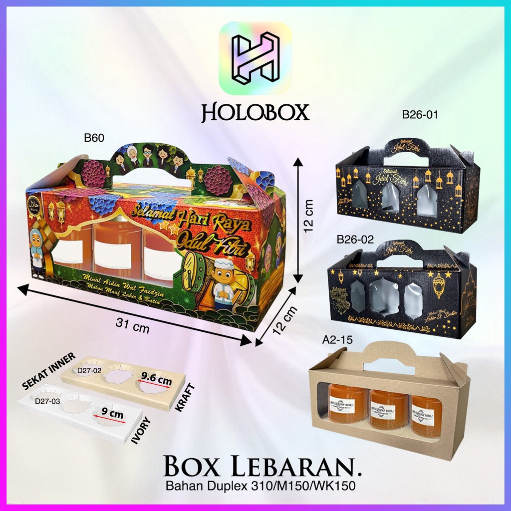 

Box Hampers Lebaran / Dus Toples 500 ml isi 3 / Kotak Idul Fitri / B60