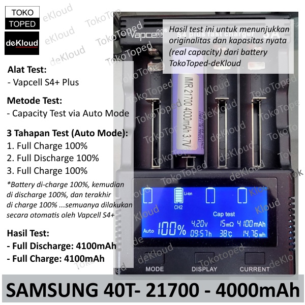 Authentic SAMSUNG 40T 21700 4000mAh Battery | batre baterai cas 45A senter led kipas