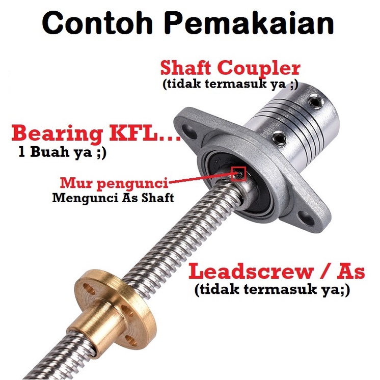 [HAEBOT] Bearing Pillow Block KFL004 20mm Bracket Holder Shaft LeadScrew CNC 3D Printer Ball Threaded Rod As Besi Mekanik Screw Vertikal