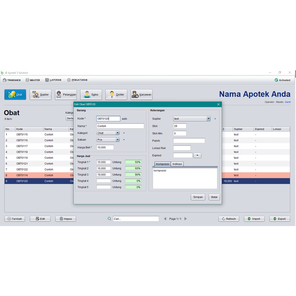 iB Apotek 5.2 Solution Lisensi Lifetime Aplikasi Apoteker Full Version Software Apoteker aplikasi apotek