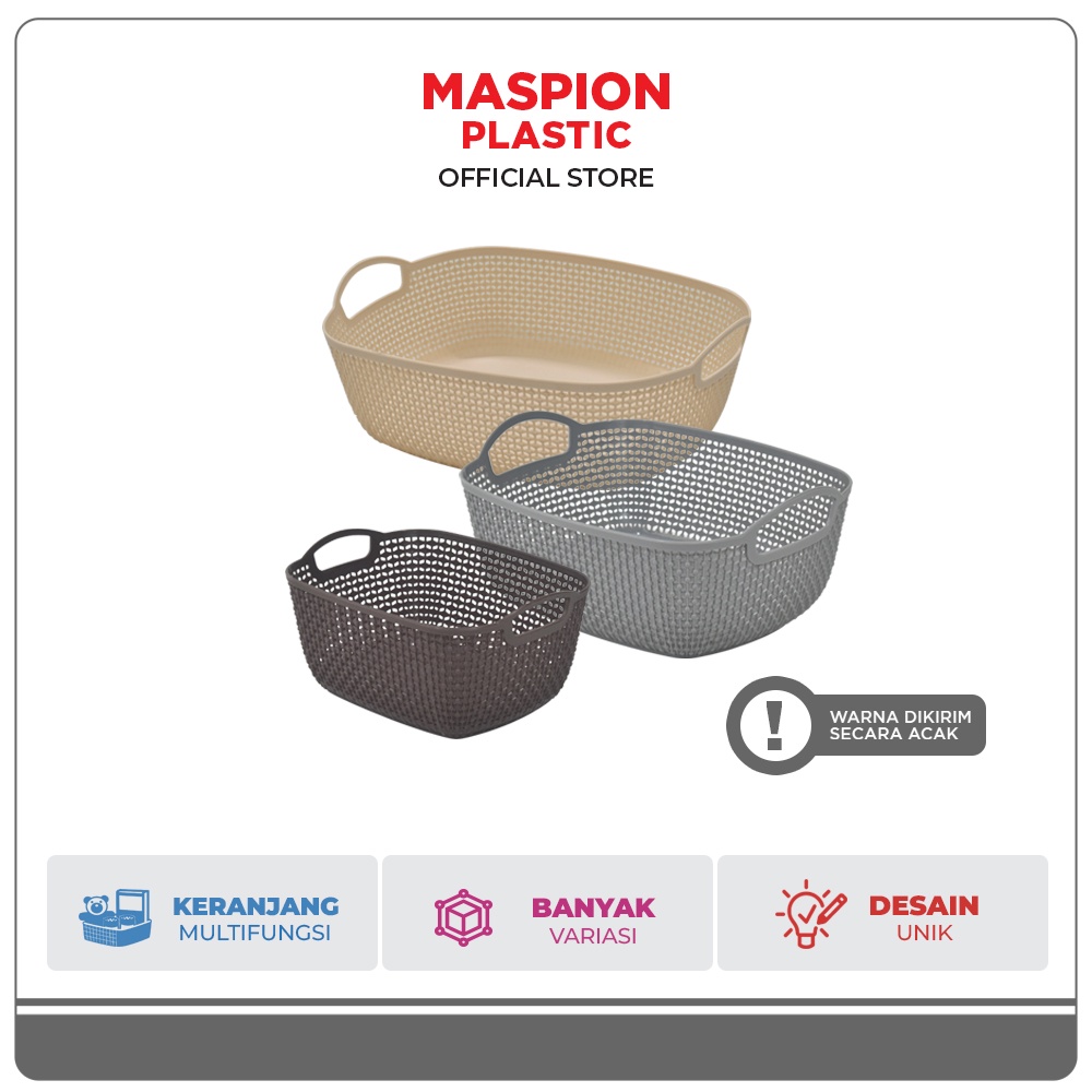 Maspion Keranjang Plastik Serbaguna Boba Basket Set
