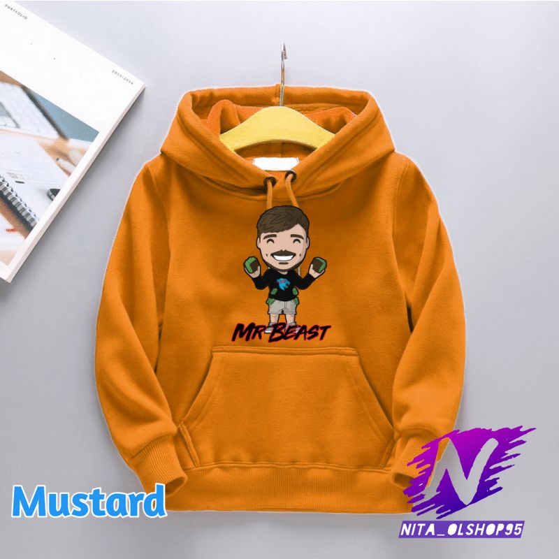 jaket sweater hoodie anak mr beast