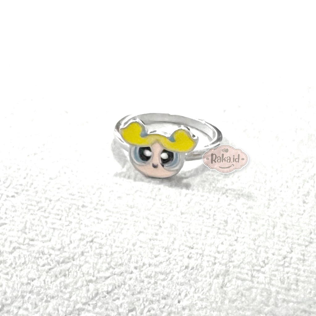 Cincin Anak Perempuan Cincin Anak Anti Karat Motif Powerpuff Girl PPG Bubble 1264 1265 1266