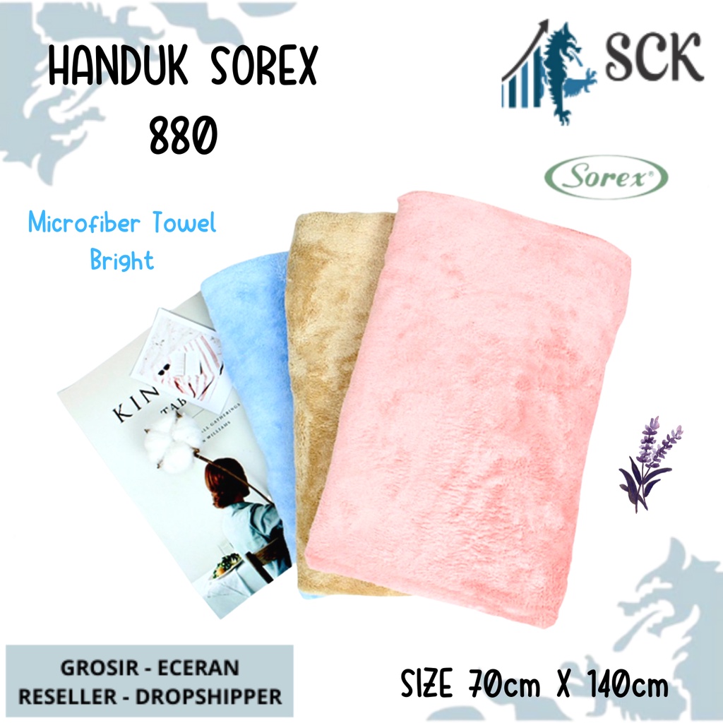 Handuk Sorex 880 Premium / Handuk Mandi Dewasa Microfiber 140cmx70cm / Perlengkapan Mandi