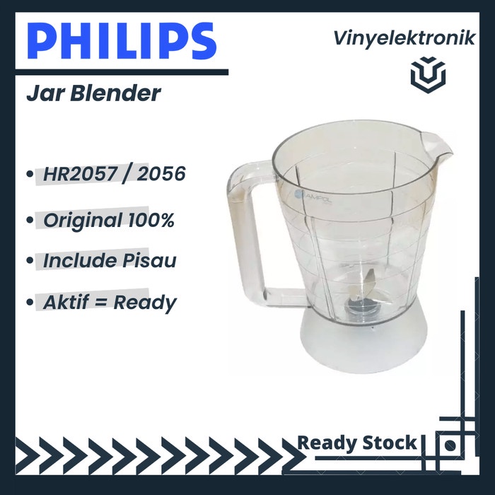 Philips Jar Besar Blender HR2056 / HR-2057 Ori Gelas Original Plastik
