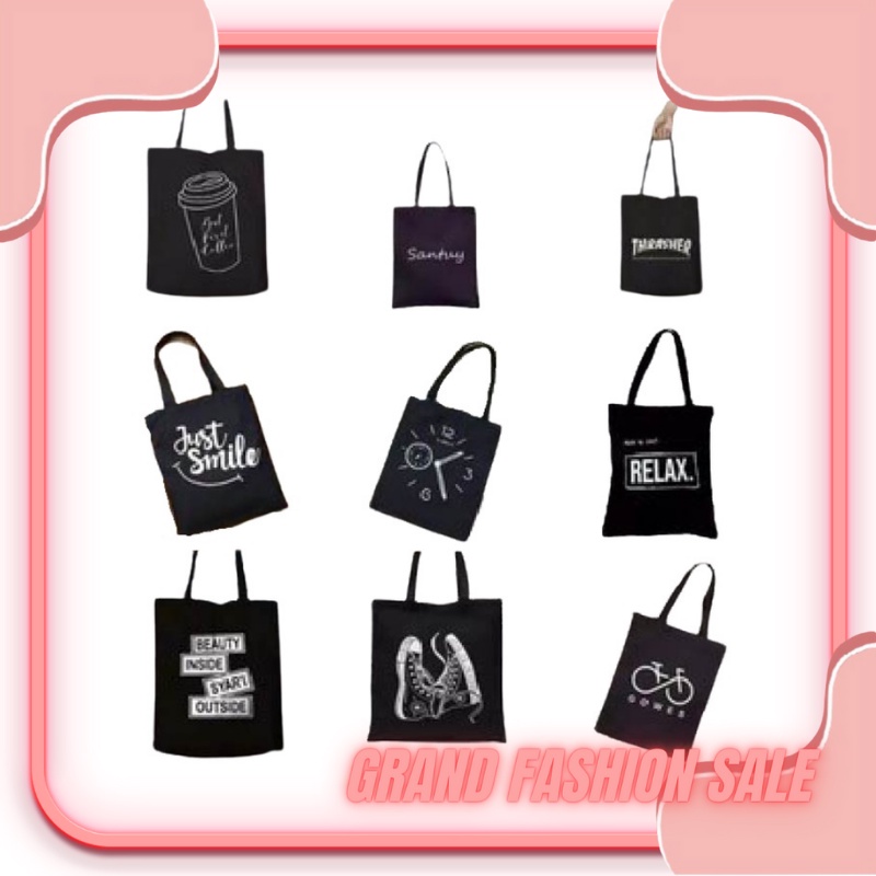 [LOKAL] DOMMO - D1380 Totebag (PAKAI RESLETING) Tote bag GAMBAR UNIK kpop murah wanita custom motif